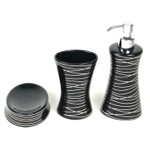 Gedy DV200-57 Diva Anthracite Silver Finish Decorative Bathroom Accessory Set